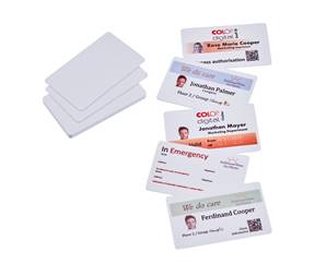 Cartes PVC Blanc 54 x 85,5 mm, boîte de 50 pièces