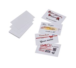 Cartes Papier Blanc , 54 x 85,5 mm, boîte de 100 pièces